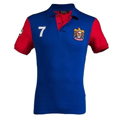 Cal 2 Polo - Royal Blue & Red T-shirt - Caliente T-shirts & Polos Collection