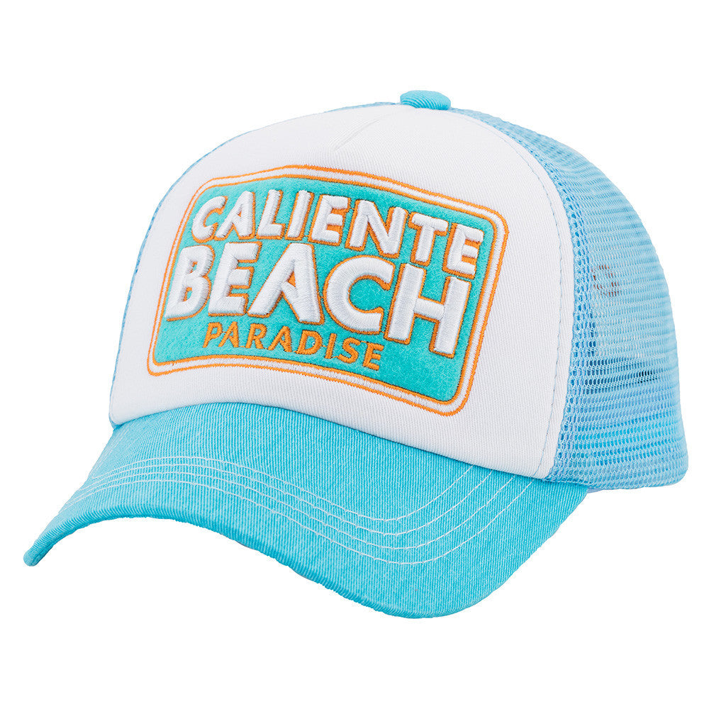 Caliente Beach Blu/Wt/Blu (White embroidery in design) Blue Cap - Caliente Special Collection