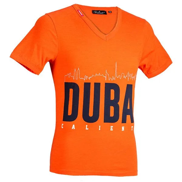 Dubai Skyline Spicy Orange T shirt Caliente T shirts Polos Collection