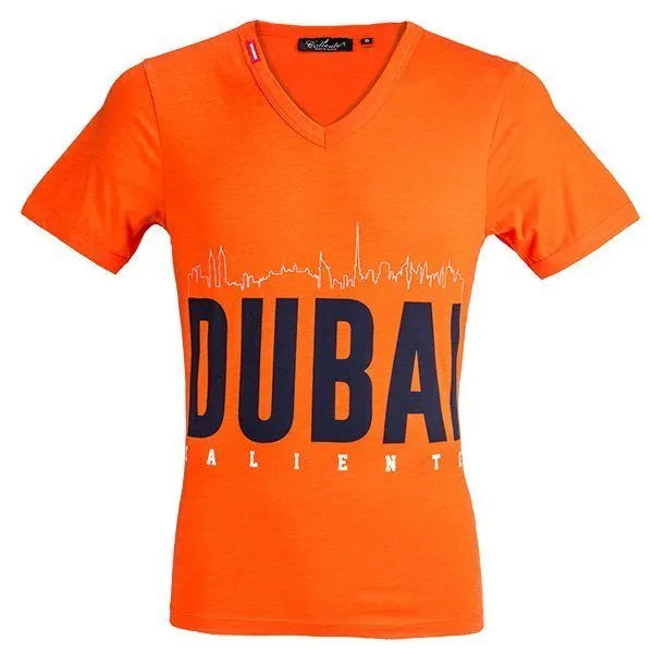Dubai Skyline - Spicy Orange T-shirt - Caliente T-shirts & Polos Collection 3