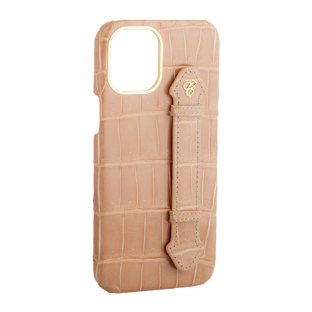 Beige Croc Beige Side Finger case for 12 Pro Max - Caliente Mobile Cover Collection