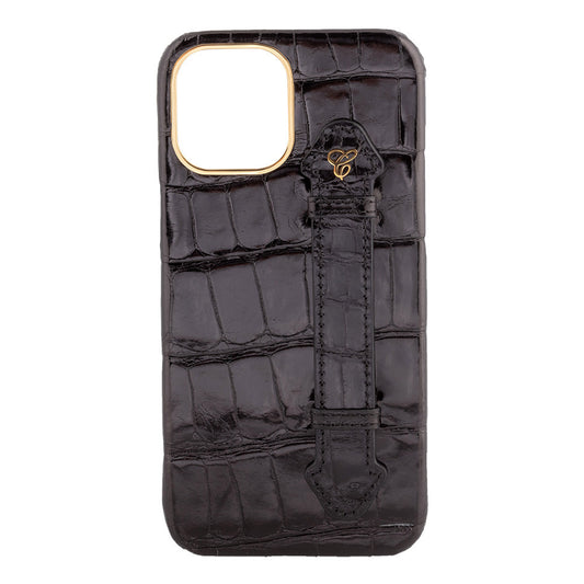 Black Croc Black Side Finger case for 12 Pro - Caliente Mobile Cover Collection