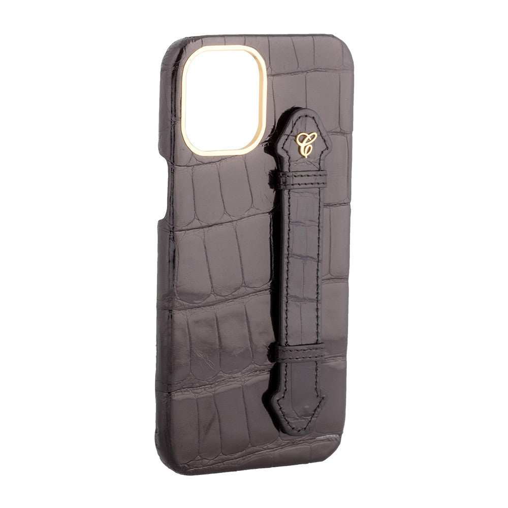 Black Croc Black Side Finger case for 12 Pro - Caliente Mobile Cover Collection 2