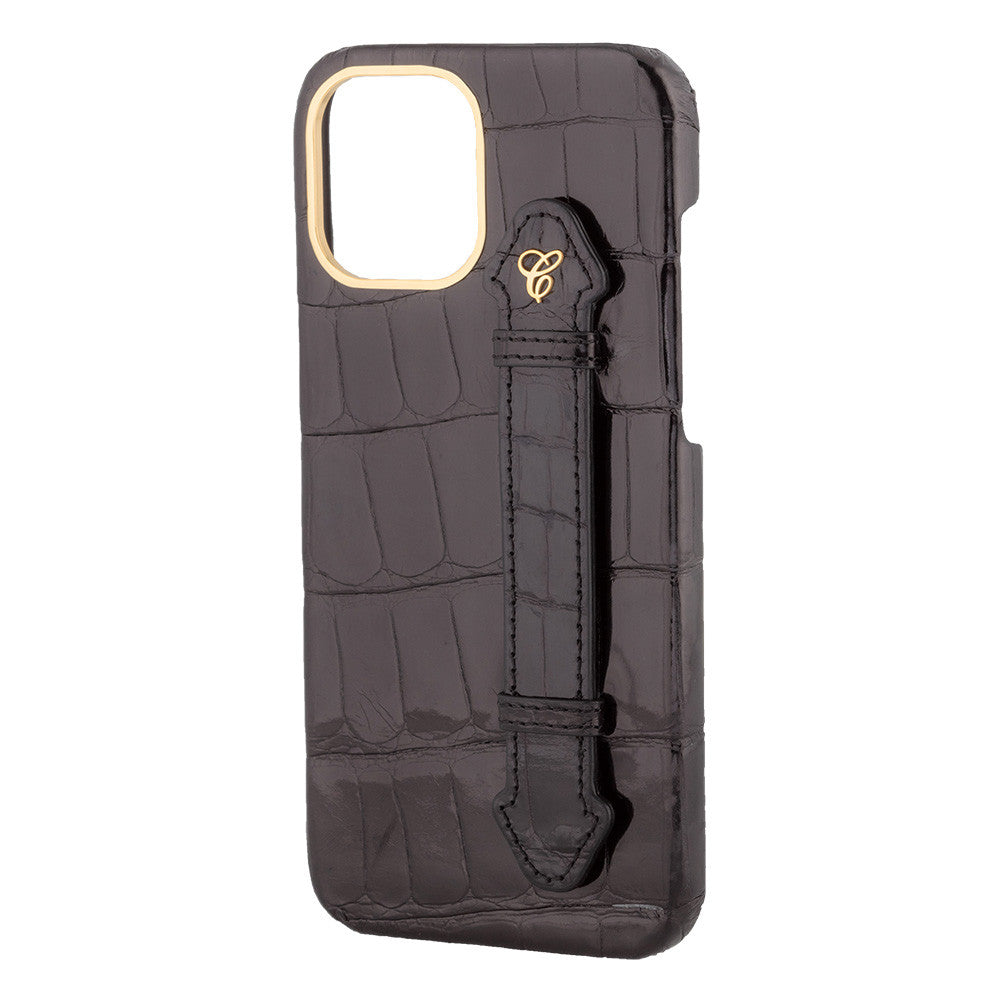 Black Croc Black Side Finger case for 12 Pro - Caliente Mobile Cover Collection 3