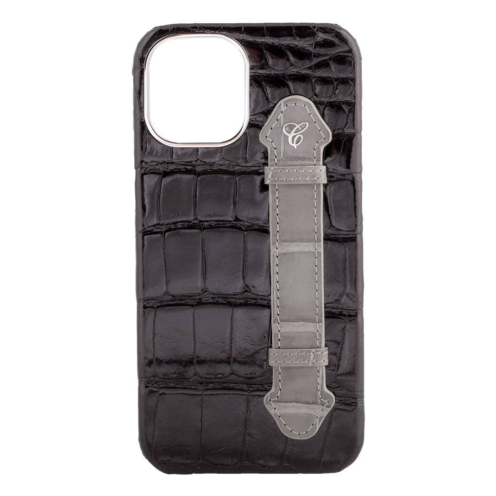Black Croc Grey Side Finger case for 12 Pro - Caliente Mobile Cover Collection 2