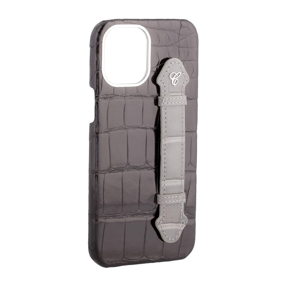 Black Croc Grey Side Finger case for 12 Pro - Caliente Mobile Cover Collection 3
