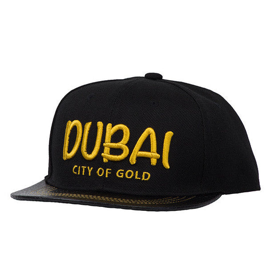 Dubai City of GOLD Full Black Cap - Caliente Emirates Collection 