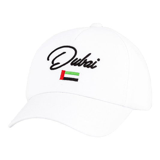 Dubai Logo White COT White Cap - Caliente Countries & Cities Collection