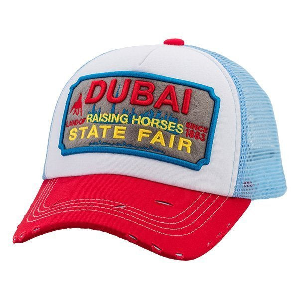 Dubai Raising Horses Red/Wt/Blu Red Cap – Caliente Countries & Cities Collection