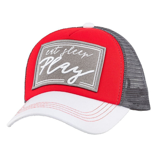 Eat Sleep Play Wt/Red/Gry Grey Cap – Caliente Classic Collection