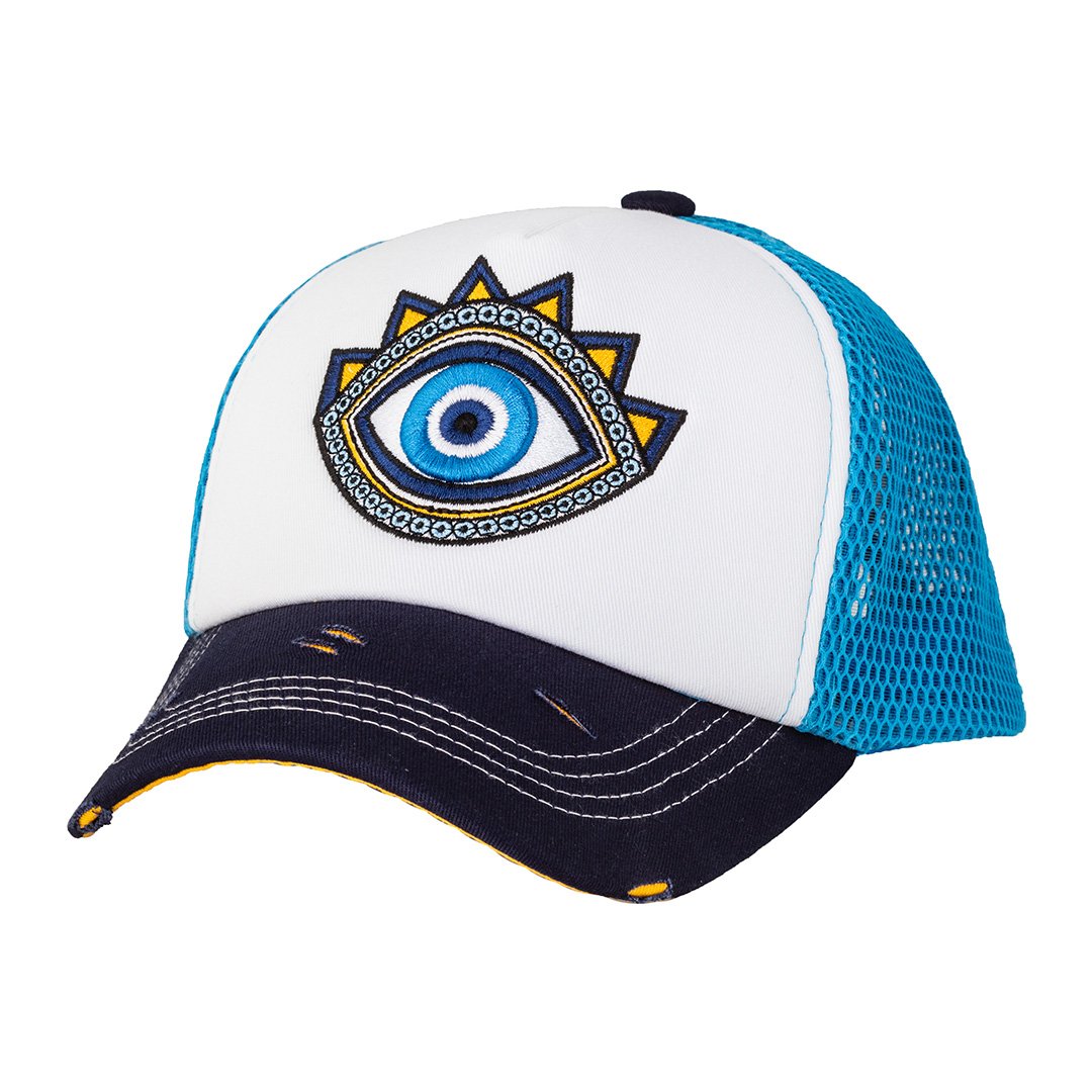 Evil Eye Nav/Wt/Blu Blue Cap - Caliente Special Collection 