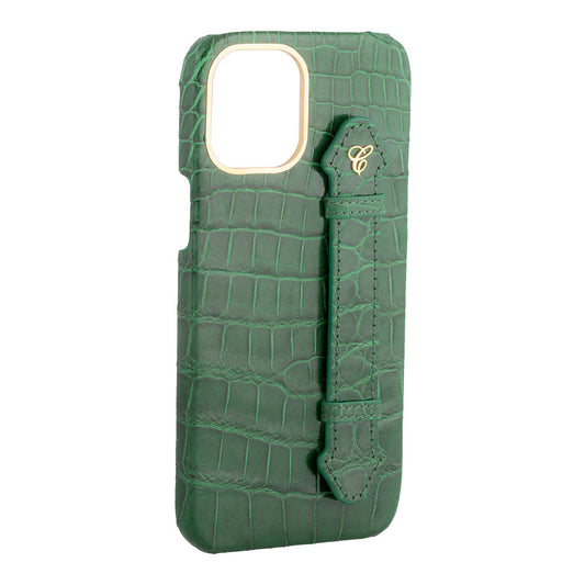 Green Croc Green Side Finger case for 12 Pro - Caliente Mobile Cover Collection