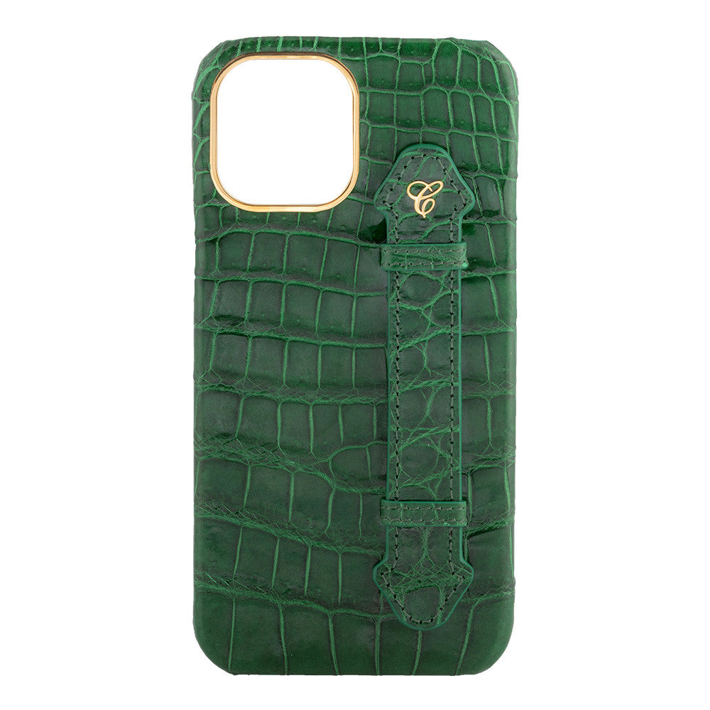 Green Croc Green Side Finger case for 12 Pro Max - Caliente Mobile Cover Collection 2