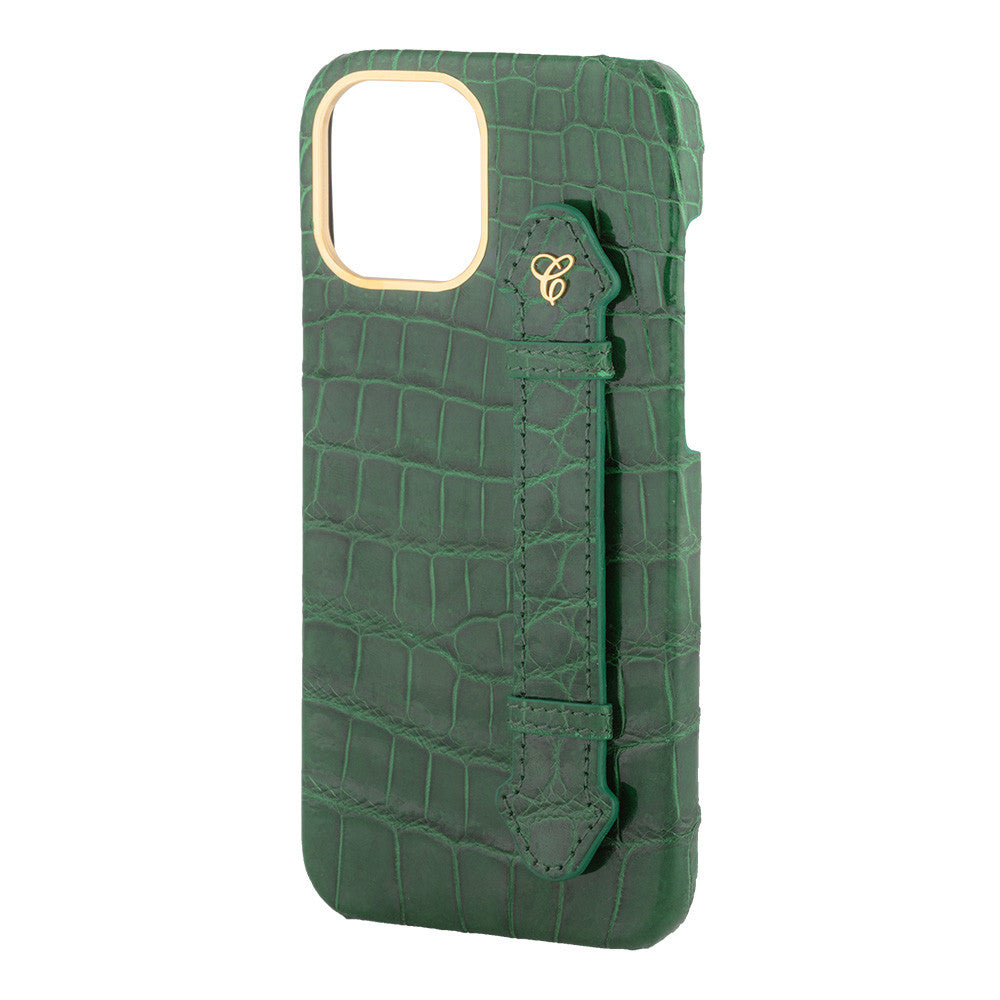 Green Croc Green Side Finger case for 12 Pro Max - Caliente Mobile Cover Collection 3