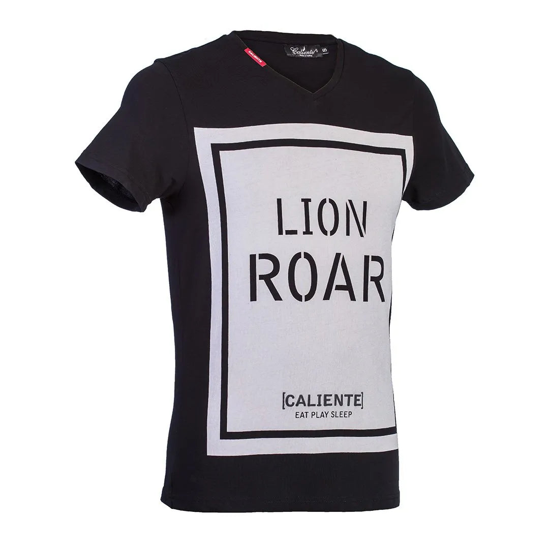 Lionroar Black T-shirt - Caliente T-shirts & Polos Collection