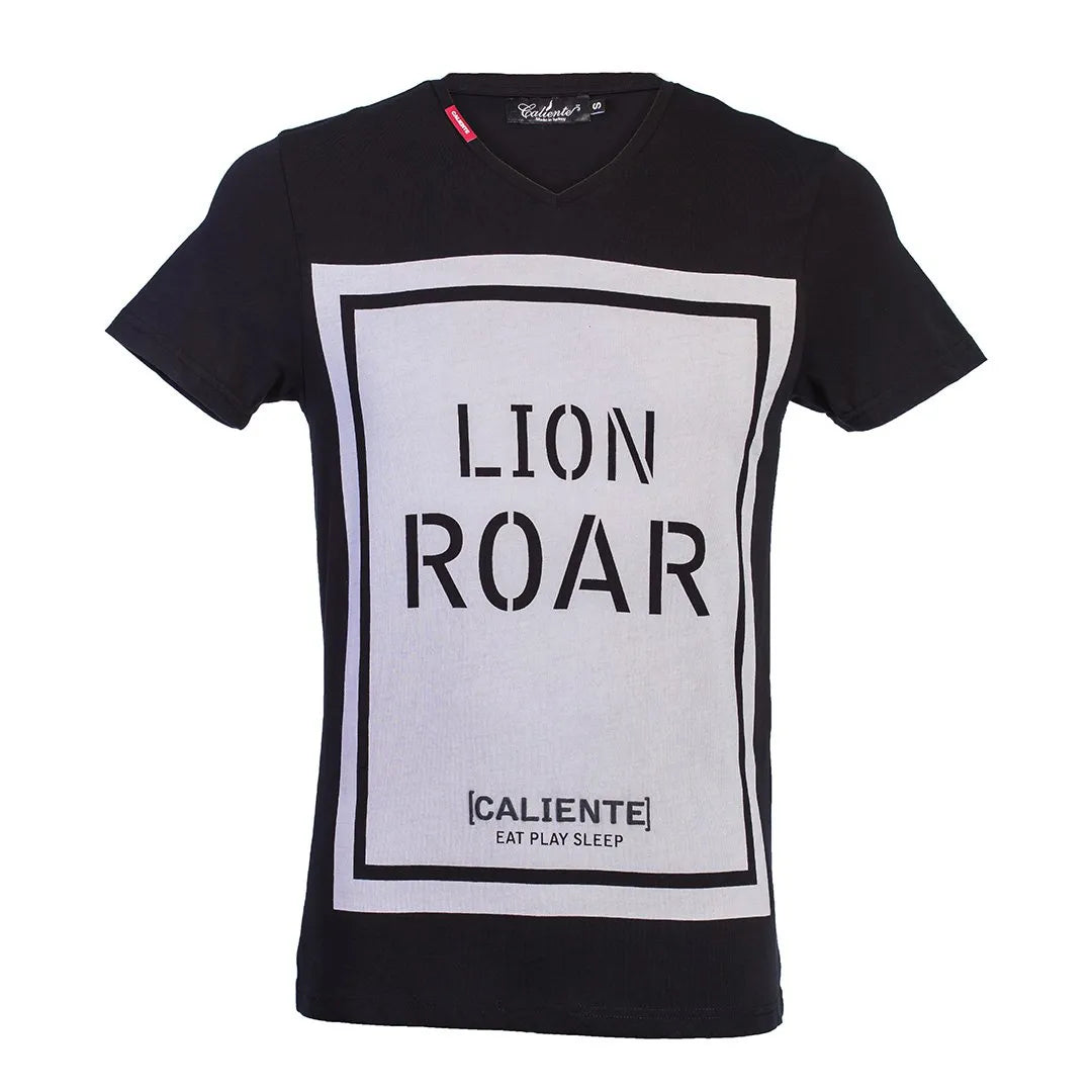 Lionroar Black T-shirt - Caliente T-shirts & Polos Collection 2