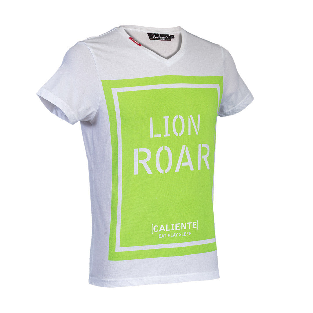 Lionroar White T-shirt - Caliente T-shirts & Polos Collection