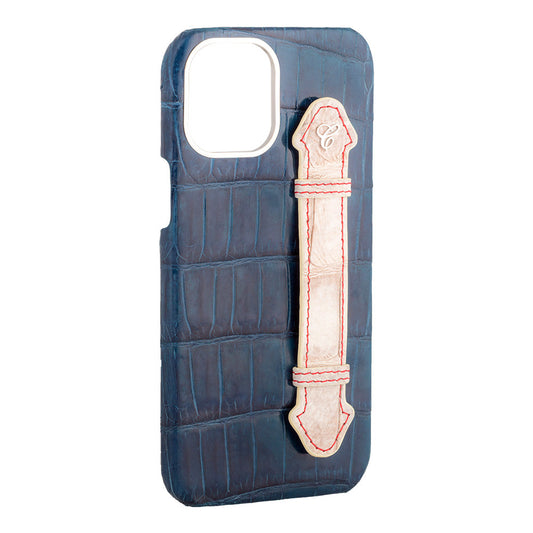 Navy Blue Croc Himalayan Side Finger case for 12 Pro - Caliente Mobile Cover Collection