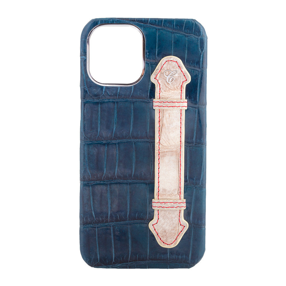 Navy Blue Croc Himalayan Side Finger case for 12 Pro - Caliente Mobile Cover Collection 2