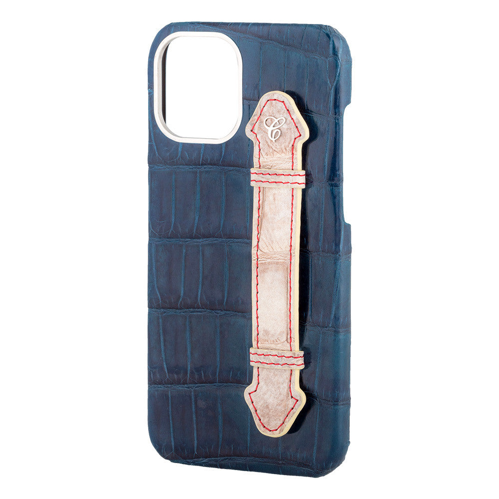 Navy Blue Croc Himalayan Side Finger case for 12 Pro - Caliente Mobile Cover Collection 3