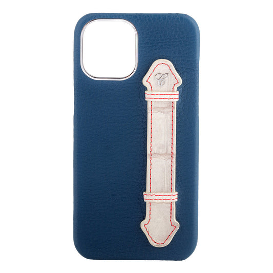 Navy Togo/ Himalayan Croc Side Finger case for 12 Pro - Caliente Mobile Cover Collection