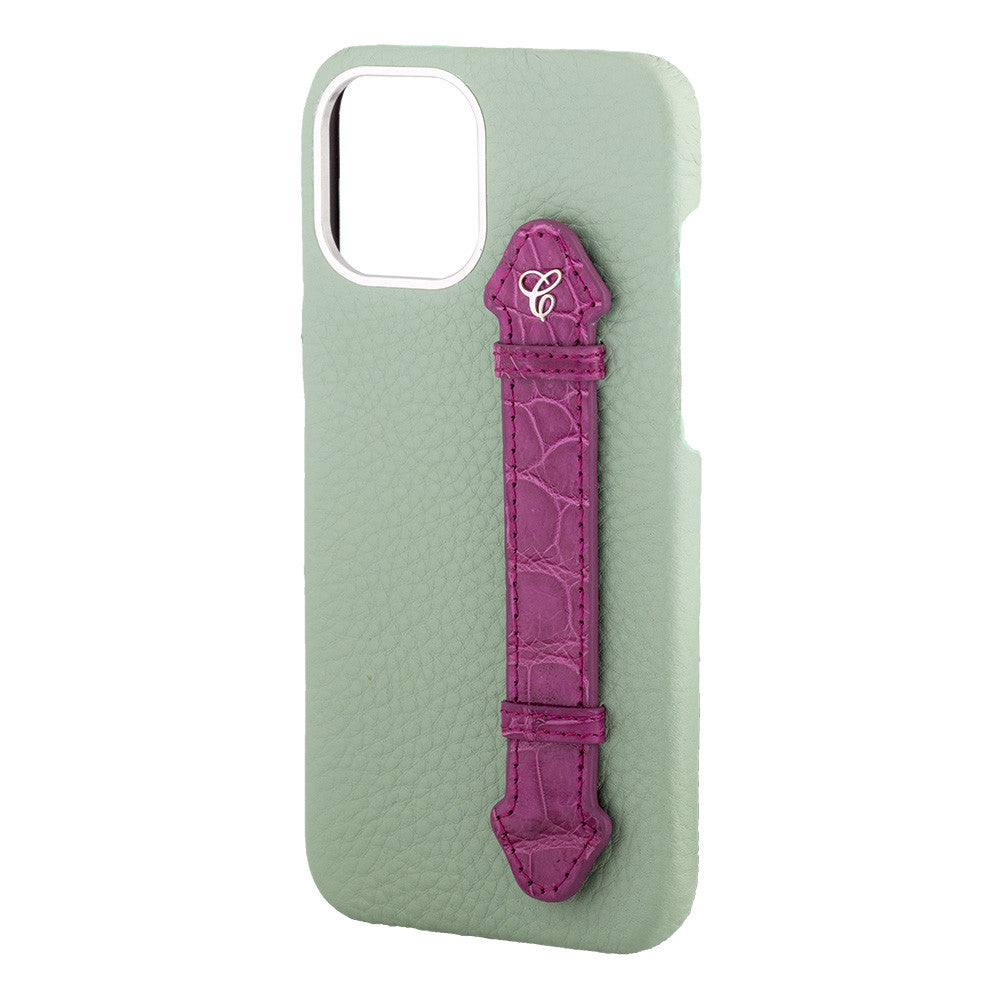 Pastel Green Togo/ Purple Croc Side Finger case for 12 Pro Max - Caliente Mobile Cover Collection 2