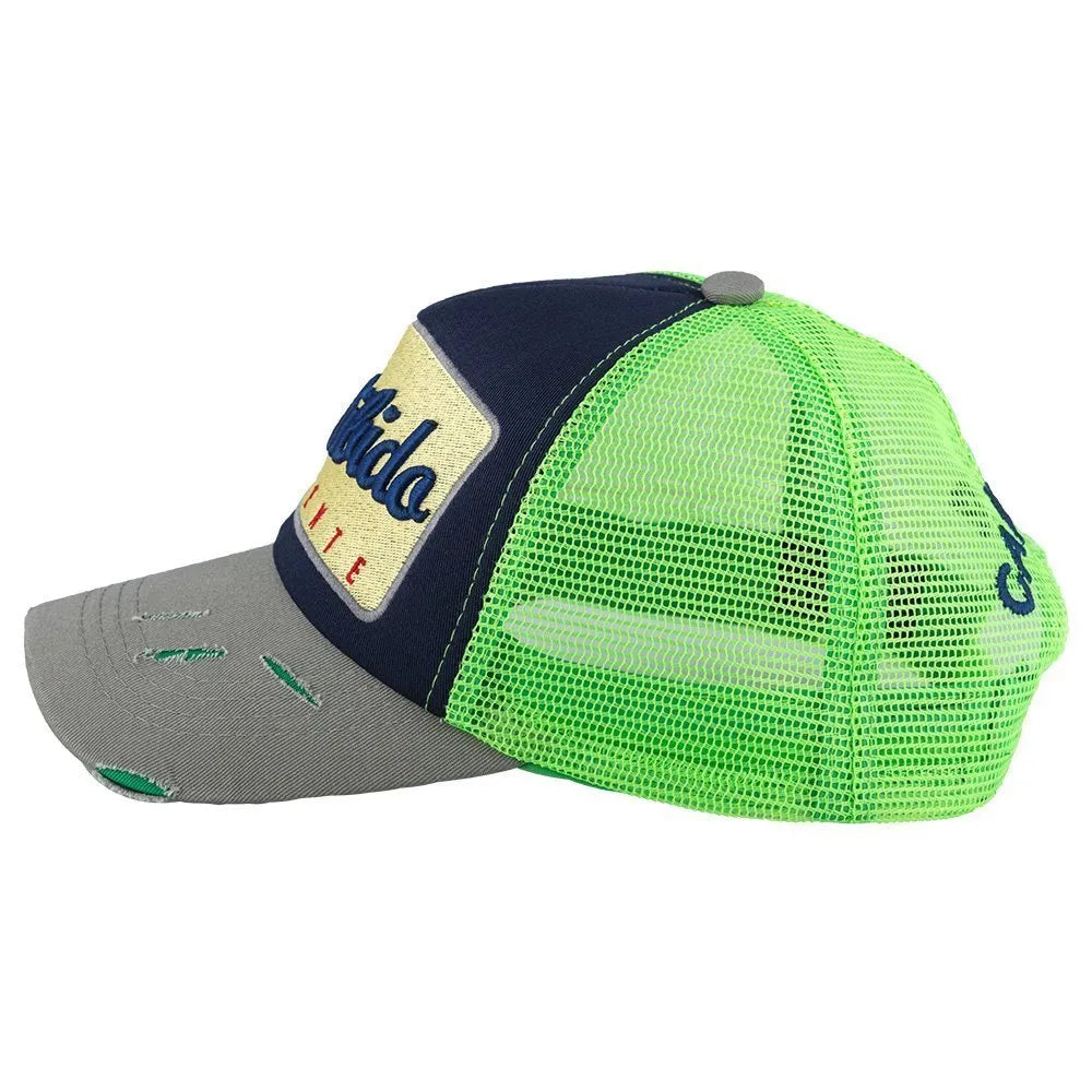 Prohibido Gry/Nav/NGrn Neon Green Cap – Caliente Basic Collection 2