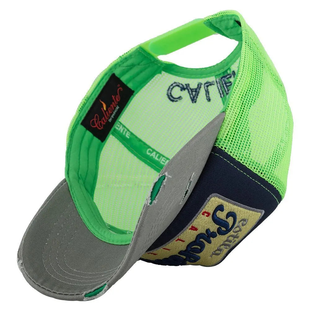 Prohibido Gry/Nav/NGrn Neon Green Cap – Caliente Basic Collection 3