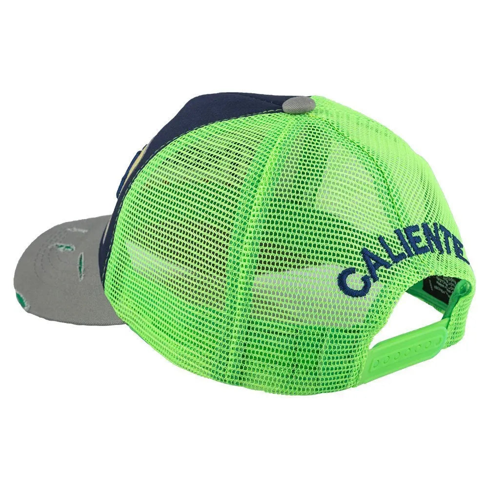 Prohibido Gry/Nav/NGrn Neon Green Cap – Caliente Basic Collection 4
