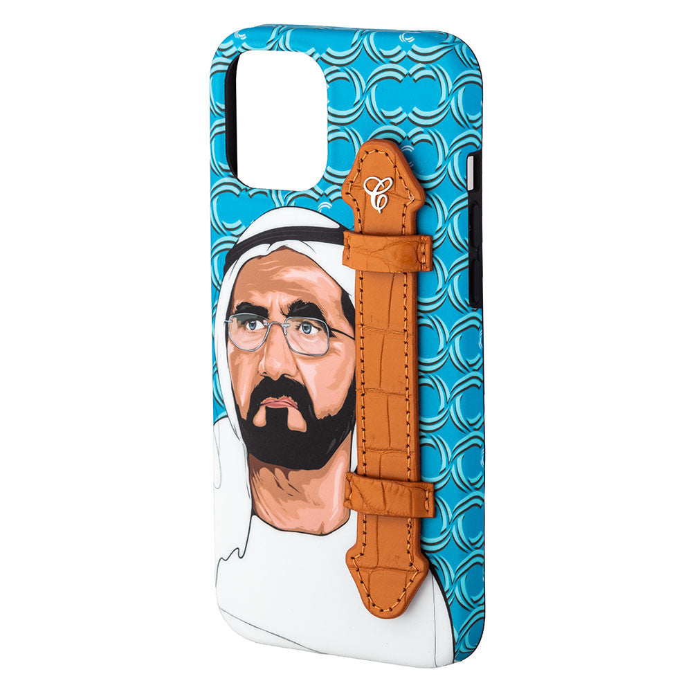 Sheikh Mohamed Bin Rashid Blu wt Brn Holder 12 Pro Max - Caliente Mobile Cover Collection 2