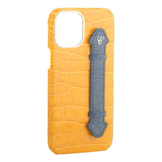 Yellow Croc Navy Side Finger case for 12 Pro Max - Caliente Mobile Cover Collection 